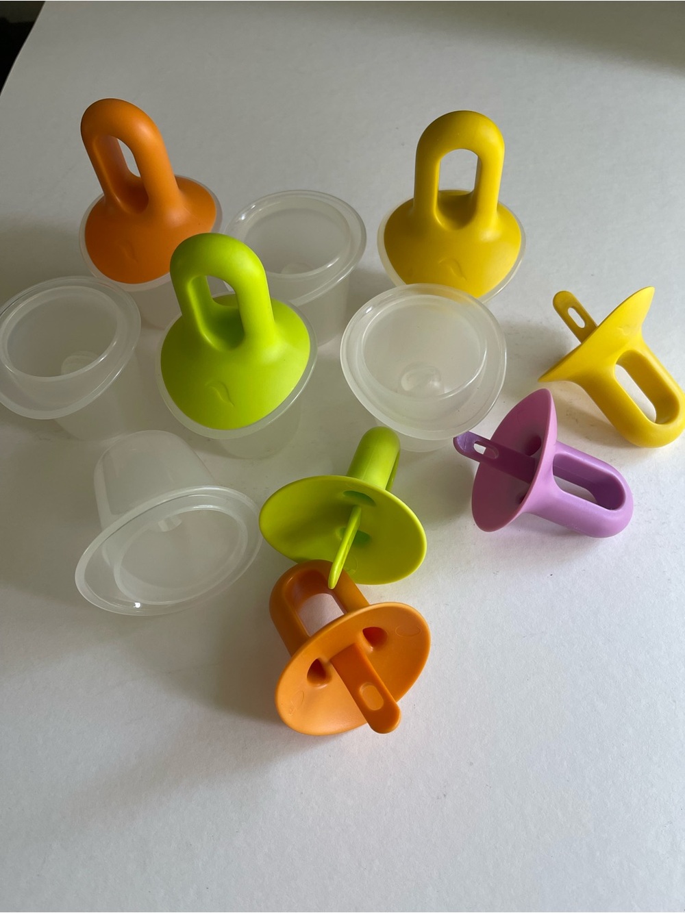Colorful Silicone Popsicle Molds - Assorted Orange, Yellow, Green, Purple